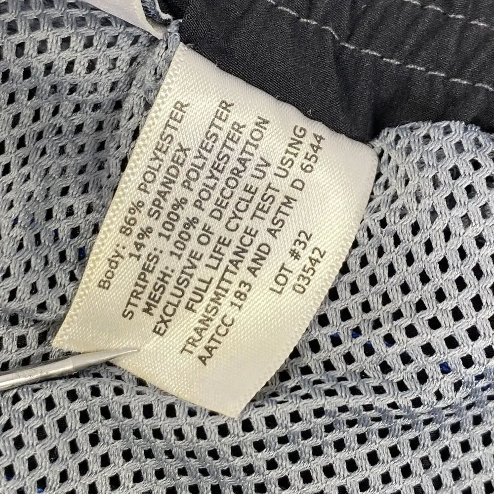 Coolibar Mens Island‎ Swim Trunks Size Large Gray UPF 50+ Mesh Lined Striped 10